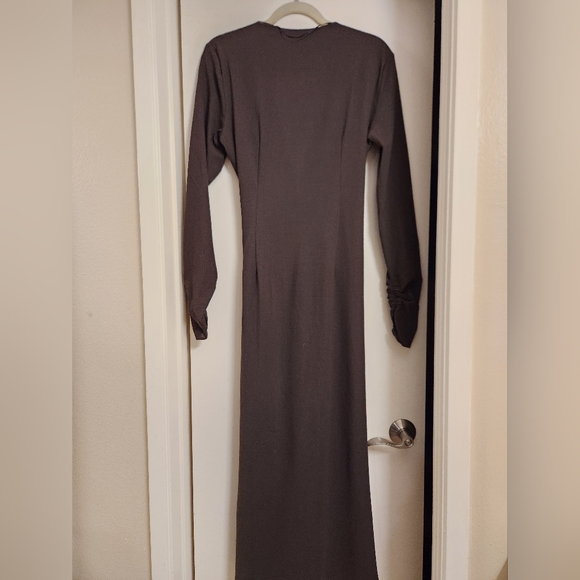 ZARA DRAPED WOOL BLEND DRESS NWT Size L Large - Picture 9 of 11